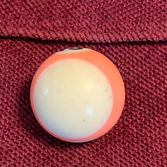 VINTAGE Mini Pool Ball #13 Striped Orange 1.5" Diameter Mini Billiard Replace - Picture 2 of 6